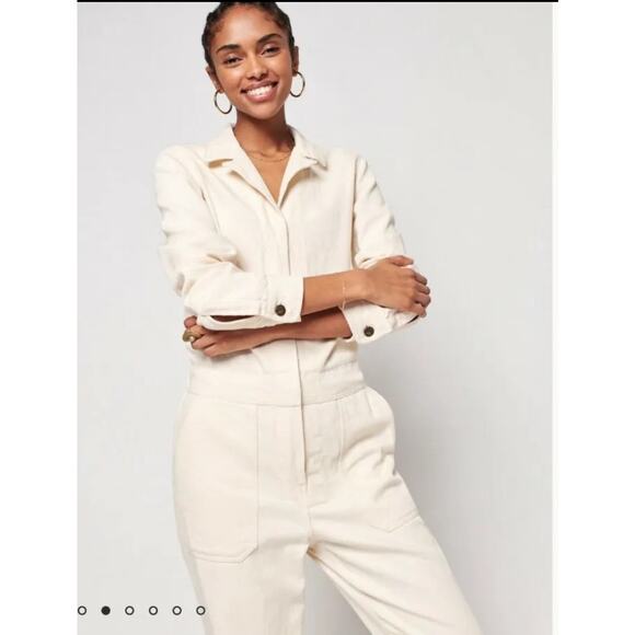 FAHERTY overland twill coverall jumpsuit in natural size XL - Picture 14 of 14